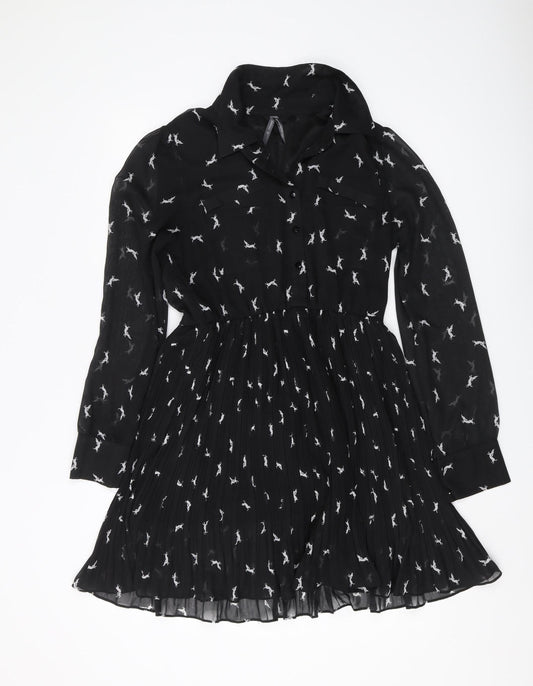 Influence Women's Black Animal Print Shirt Dress