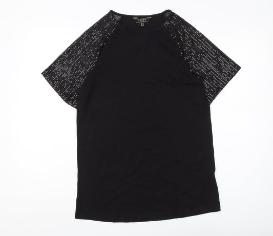 Womens UK Size 6 Lipsy Black T-Shirt