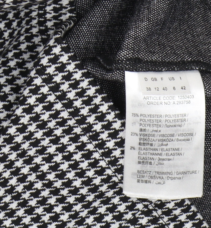 Oui Women's Black Houndstooth Pencil Dress Size 12
