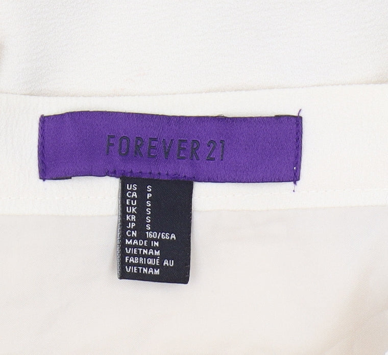 Forever 21 Women's Ivory Wrap Short Skirt, Size S