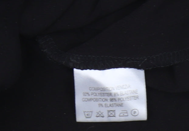 Womens UK Size 12 Classic Black Tunic Blouse