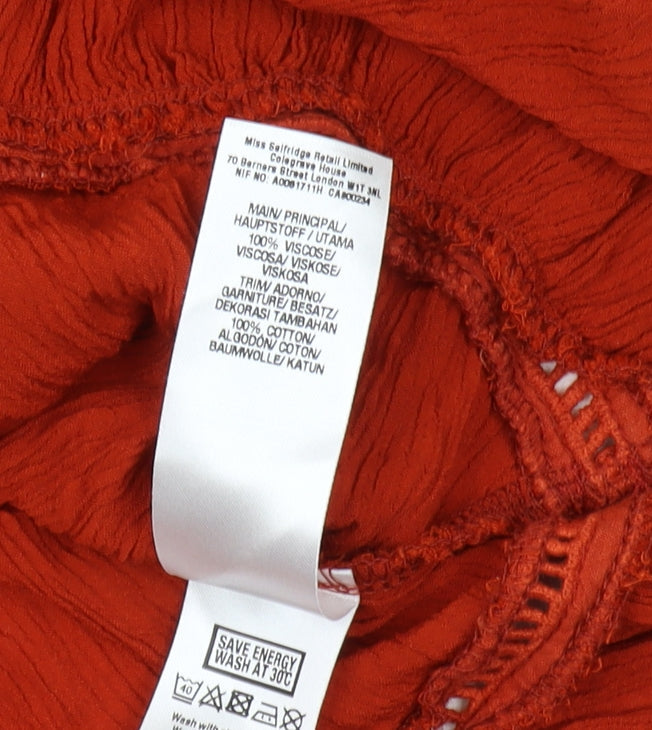 Miss Selfridge Women's Red Camisole Blouse UK 10