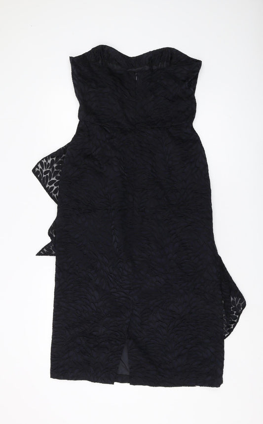 Principles Black Midi Strapless Dress, Size 14, Women's