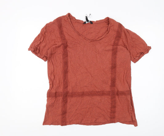 Womens UK Size M Long Tall Sally Red Basic T-Shirt
