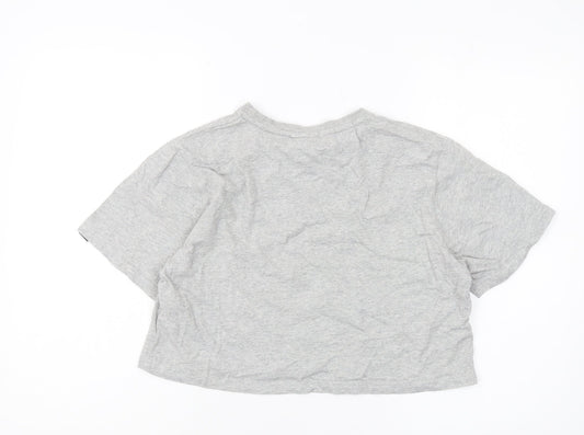 Womens UK Size 10 ellesse Grey Cropped T-Shirt