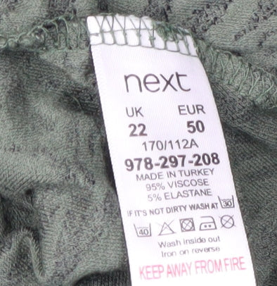 Next Women's Green Animal Print Balloon Sleeve Dress