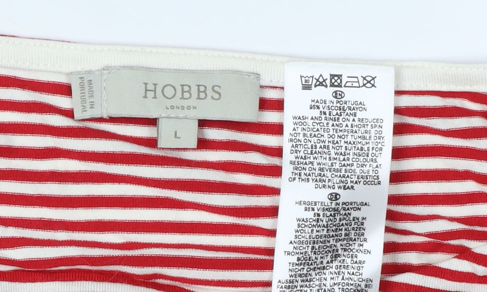 Womens UK Size L Hobbs Red Basic T-Shirt