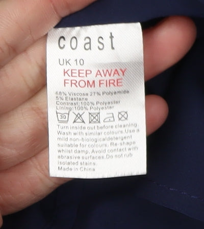 Coast Women's Blue A-Line Dress, Size 10, Hi-Low Style