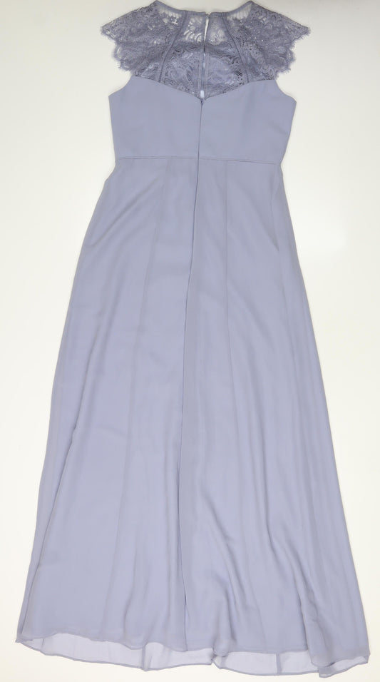 Monsoon Women's Purple Lace Long Sheath Dress Size 10