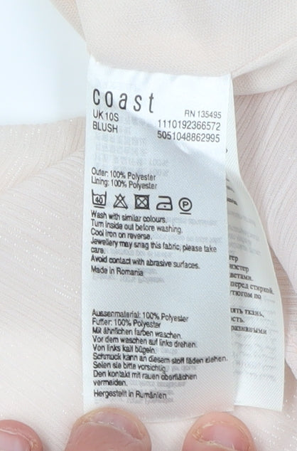 Coast Women Pink Fit & Flare Midi Dress 10