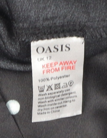 Oasis Women's Black Polka Dot Midi A-Line Dress