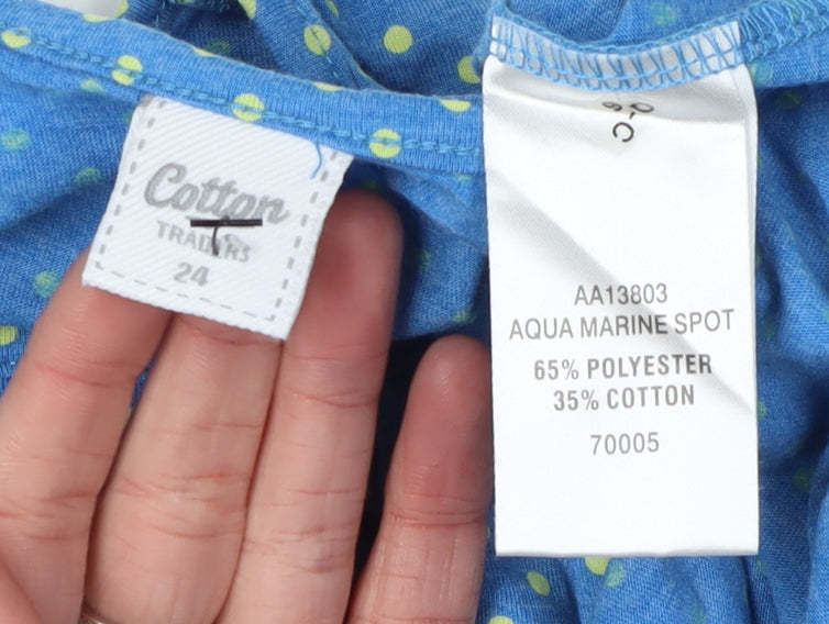 Womens UK Size 20 Cotton Traders Blue Blouse