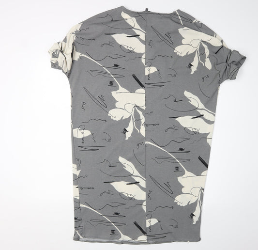 Next Women's Grey T-Shirt Dress, Size 10, Abstract Design