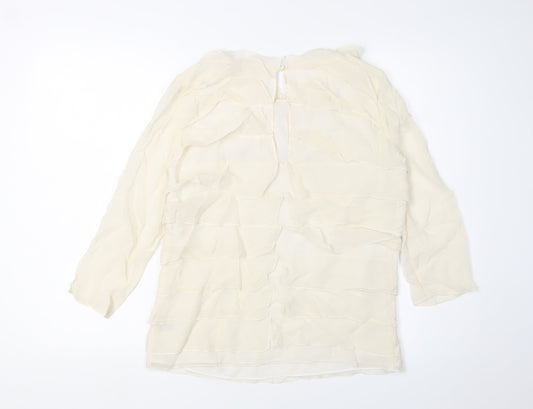 Womens UK Size 10 Reiss Ivory Tunic Blouse