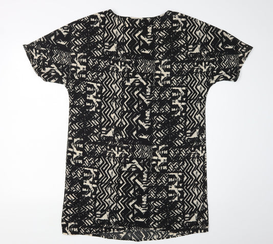 VILA Women's Black Geometric Shift Dress M