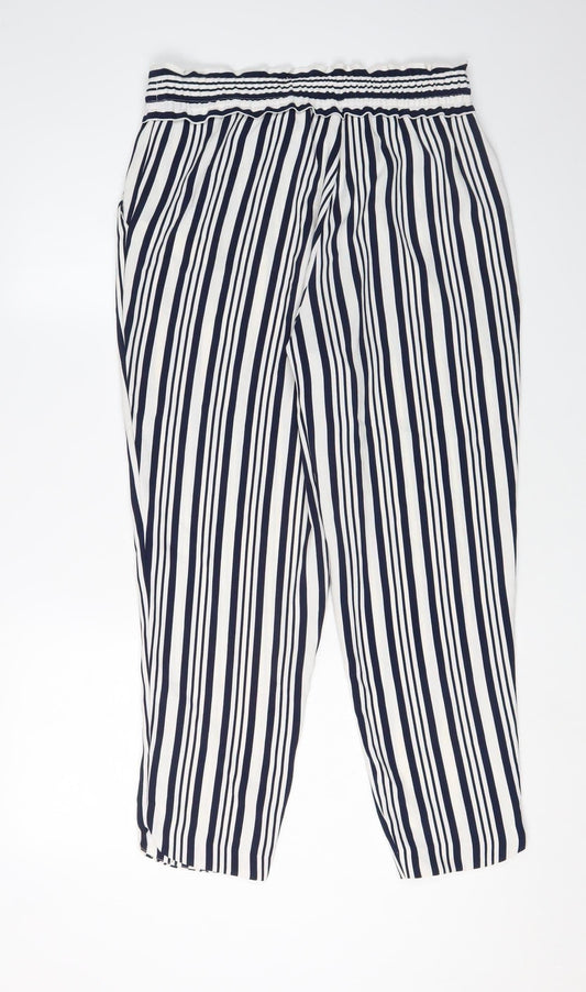 Womens UK Size M Zara Regular Fit Cropped Multicoloured Trousers