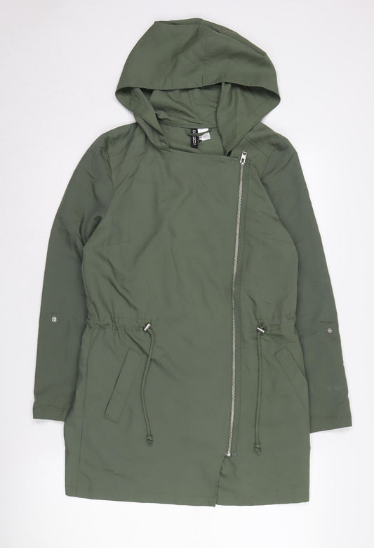 H&M Women's Green Parka Jacket, XS, Hooded, Casual Wear
