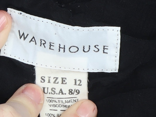 Womens UK Size 12 Warehouse Black Tank