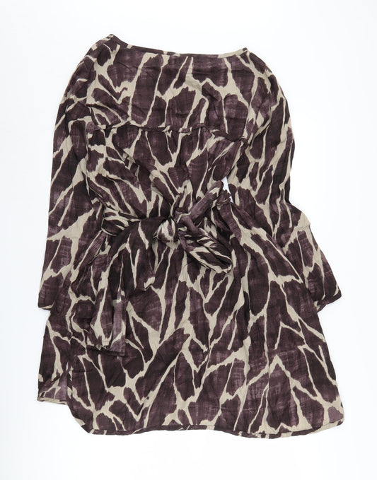 Masai Women's Brown Animal Print Shift Dress S