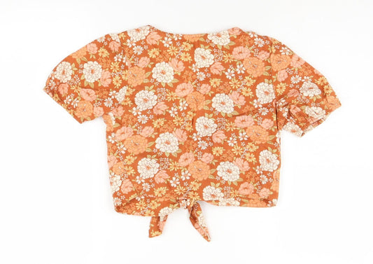 Womens UK Size XS Hollister Multicoloured Cropped Blouse