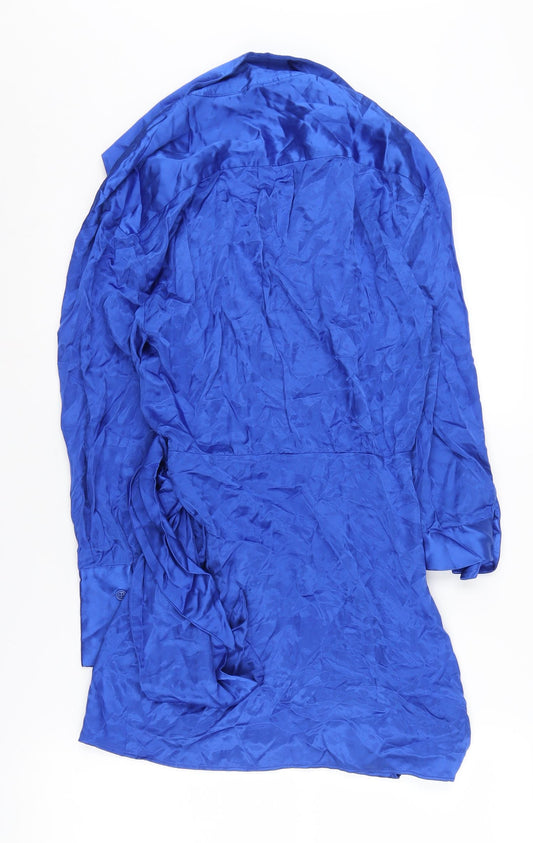 Zara Women's Blue XS Wrap Dress Viscose