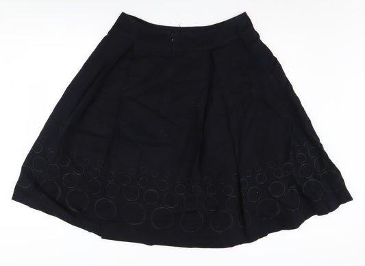 Laura Ashley Women's Black Cotton Skirt Size 14