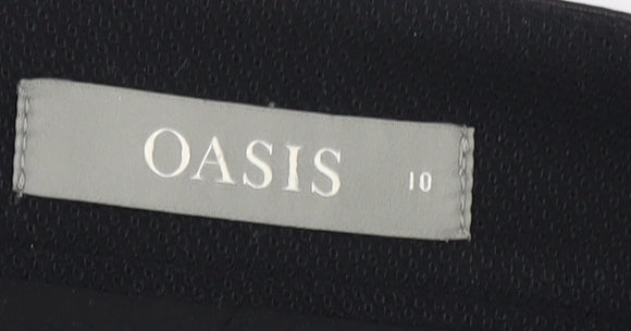 Oasis Women's Black Pencil Skirt Size 10 with Bow Accent