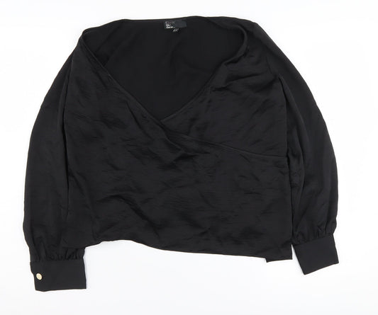 Womens UK Size 10 friends like these Black Wrap Blouse
