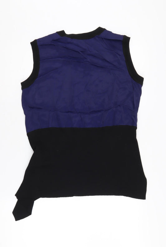 DKNY Women's Blue Sleeveless Blouse Size S