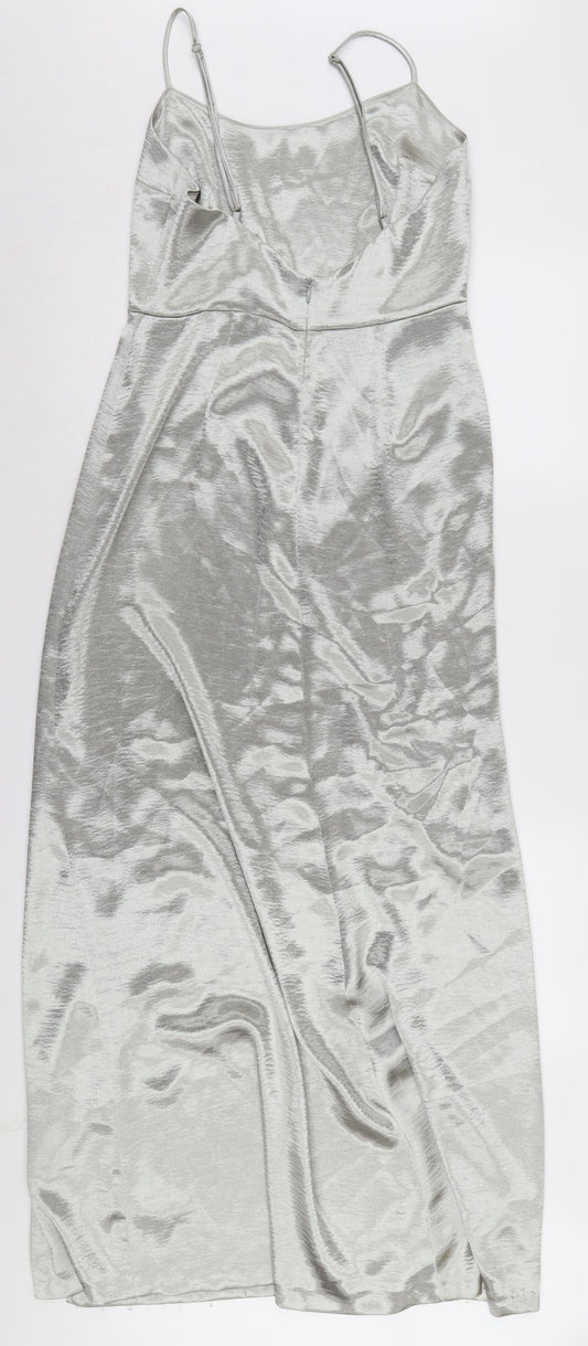 French Connection Women Silver Slip Dress Size 8