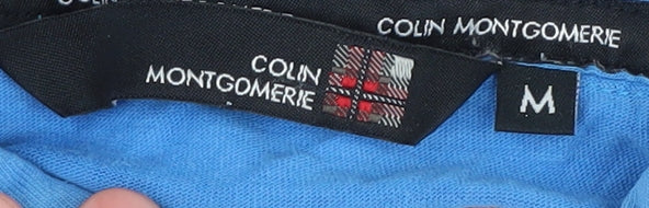 Colin Montgomerie Men's Blue M Stripe Polo Shirt