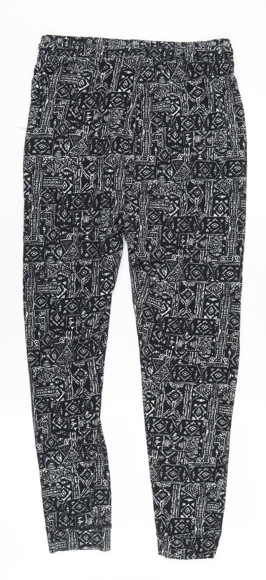 Womens UK Size S H&M Relaxed Fit Jogger Black Trousers