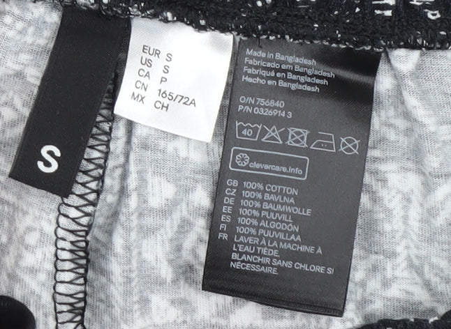 Womens UK Size S H&M Relaxed Fit Jogger Black Trousers