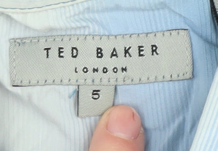 Ted Baker Men's Grey Blue Casual Long Sleeve Shirt