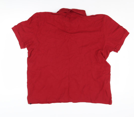 Atlantic Bay Men's Red Polo Shirt L Cotton