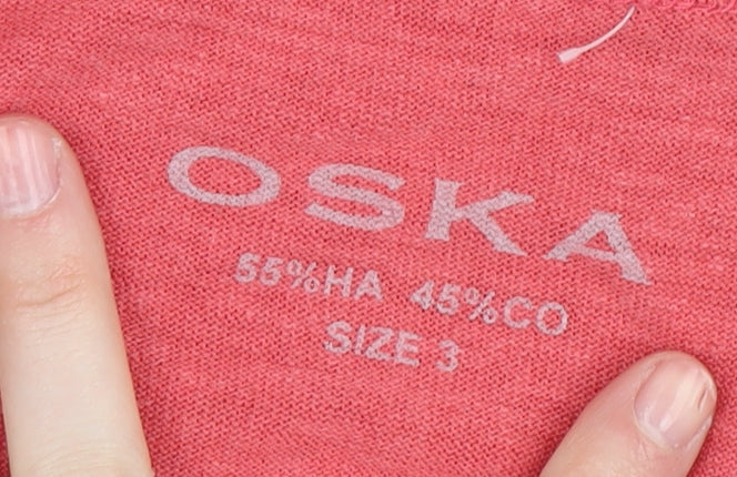 Oska Women's Pink T-Shirt Dress, Size 3, Casual Spring