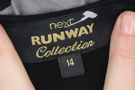 Next Women's Black Polka Dot Fit & Flare Dress, Size 14