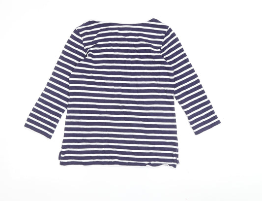 Jack Wills Women's Blue Striped T-Shirt Size 6