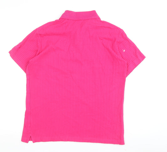 Womens UK Size S Cotton Traders Pink Basic Polo
