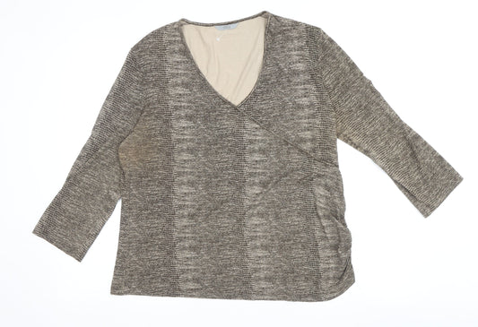 Womens UK Size 18 Marks and Spencer Brown Wrap Blouse