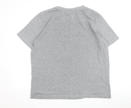 SELECTED HOMME Men's Grey Geometric 2XL T-Shirt
