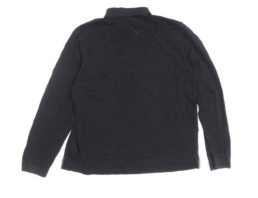 Hugo Boss Men's Black XL Collared Pullover Jumper
