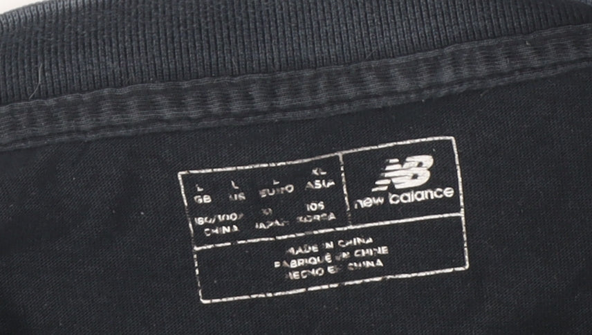 New Balance Men's Black Polo Shirt L Sports Style