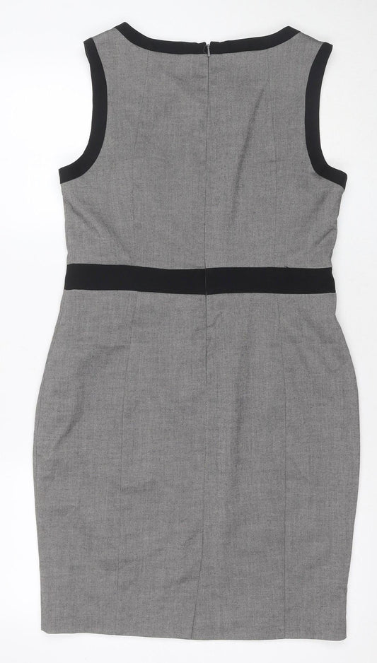 New Look Women's Grey Sheath Dress in Size 14