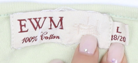 EWM Women's Green T-Shirt L Basic Casual