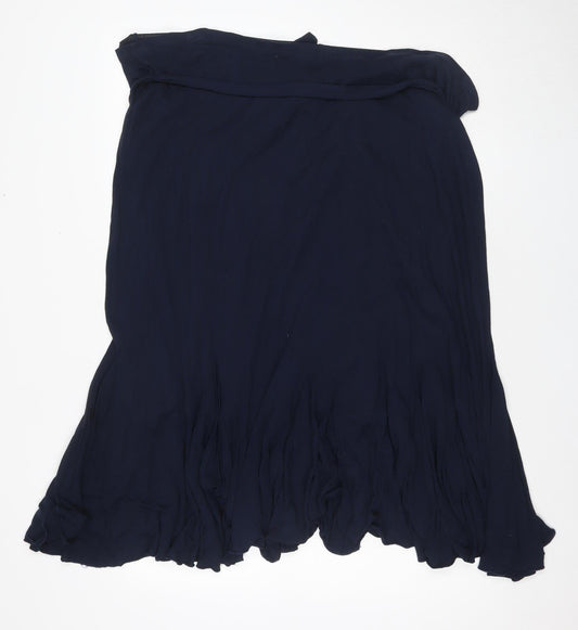M&Co Women's Plus Size Blue Flare Skirt