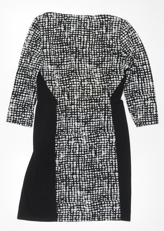 Oasis Women's Black Bodycon Dress, M, Geometric Party