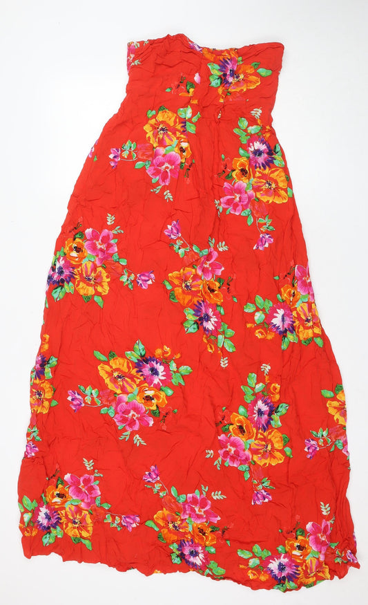Next Women's Red Floral Dress Size 12