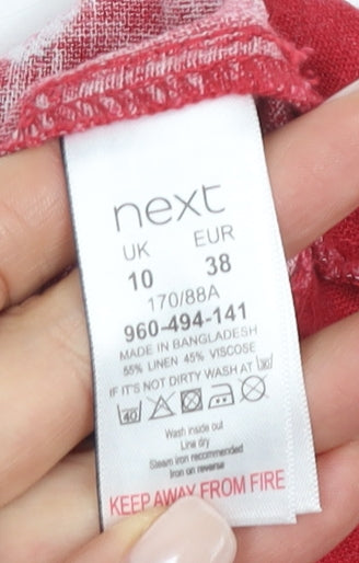 Next Women's Red Floral Slip Dress, Size 10