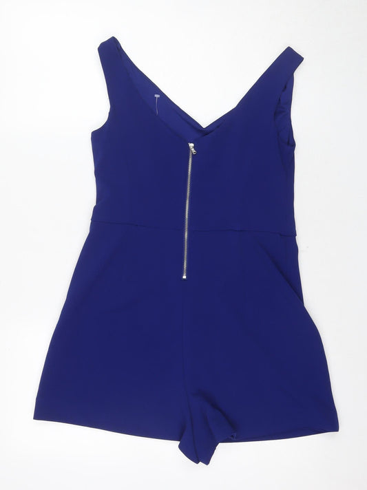Zara Women's Blue Sleeveless Jumpsuit Size 12